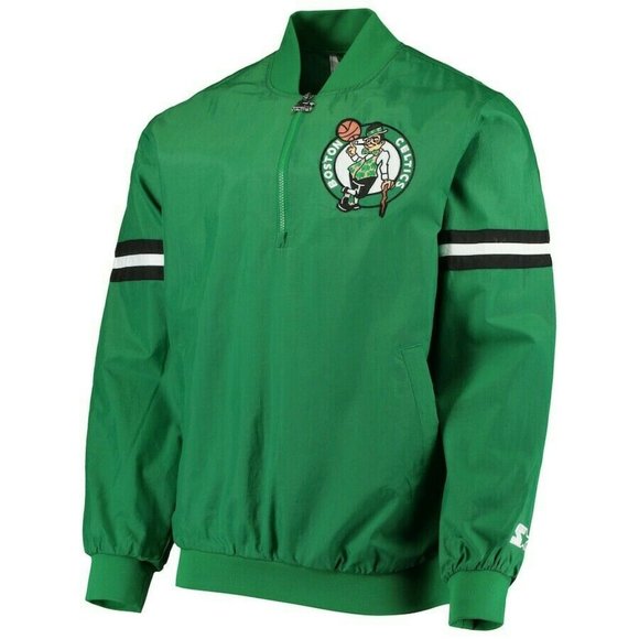Starter NBA Boston Celtics The Jet Crinkle Half Zip Pullover Woven Jacket Mens S - Picture 12 of 12
